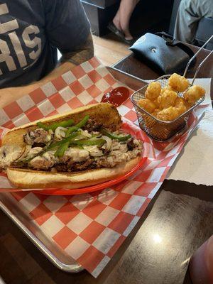 Brisket Philly with tater tots