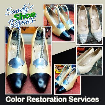 Color #restoration services at #Sandys-Shoe-Repair