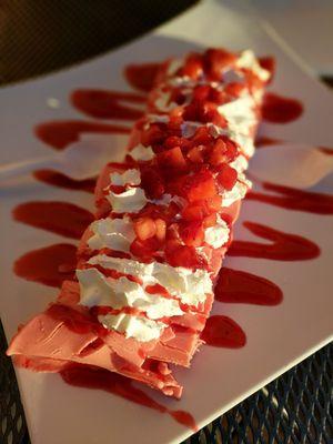 Strawberry roll ice cream. Definitely can be shared.