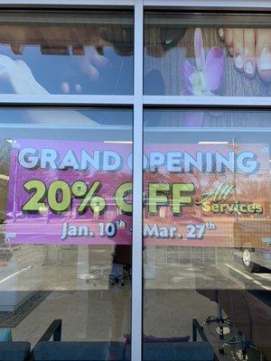 Grand opening 20%OFF All services