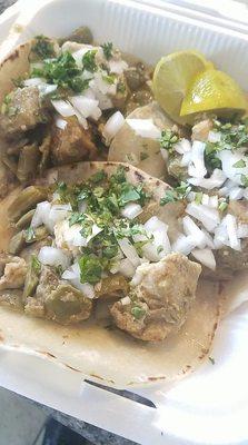 Pork with green sauce