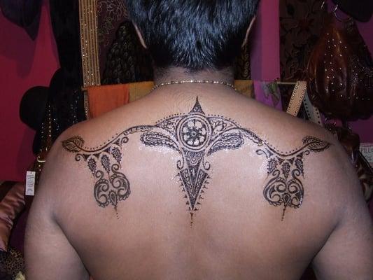 Henna back design