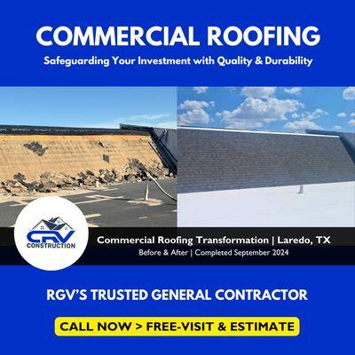 Protect your commercial investment with durable roofing. Quality work in Laredo, TX. Financing options available.