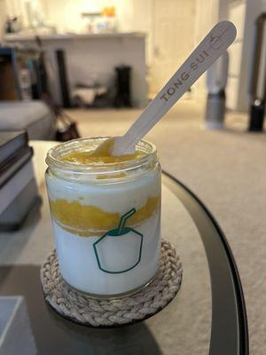 Mango Mochi coconut pudding