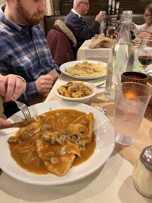 Chicken Marsala and Shrimp Frances.