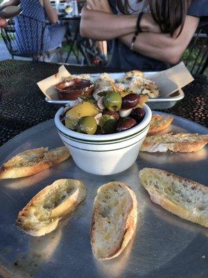 Garlic knots and olives