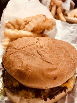 Double cheeseburger with fries!