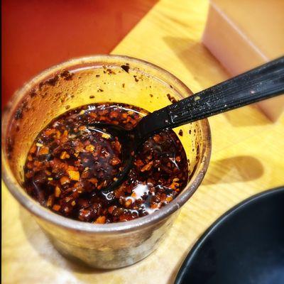 House-made hot chili oil - so good!