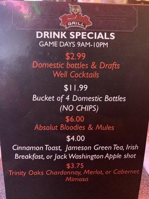 Drink specials