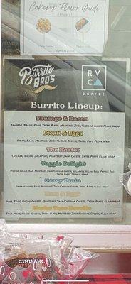 Burrito Menu