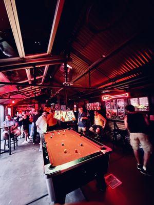 Garage area with pool table