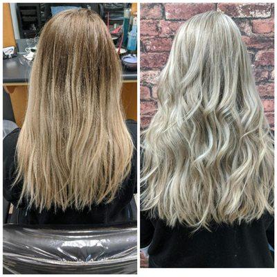 Summer blonde with beachy waves