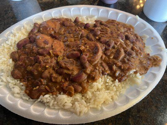 Red beans and rice and smoked sausage (gluten free!)