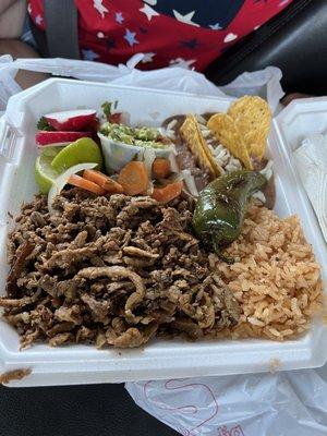 Carne asada plate