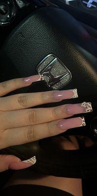 Pink Y2K nails