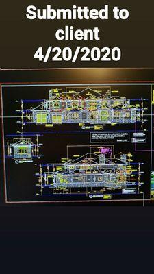 Complete detailed construction drawing of house elevations for client and builder