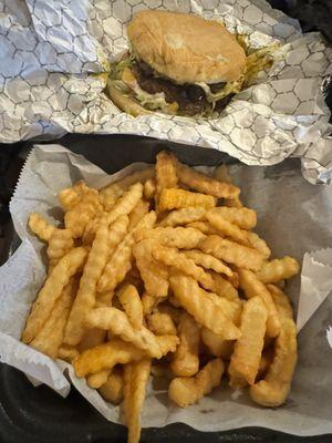 Angus Burger(2 patties) and fries.