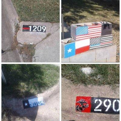 American Flags can be created on Pallets or Cynder blocks I also have the Don't Treed on me Stencils