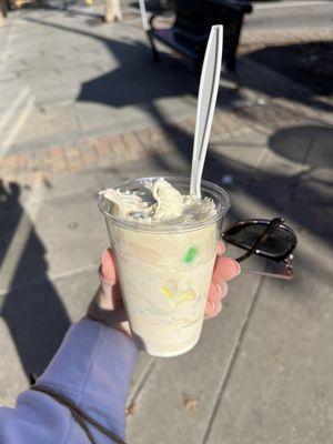 Kiddie vanilla concrete with peanut M&Ms