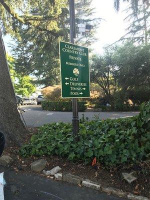 Claremont Country Club Sign. CCC is located in Oakland, CA