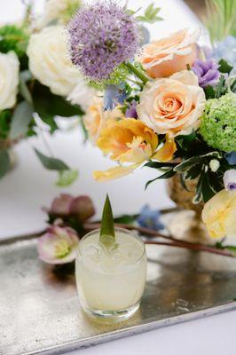 Flowers and cocktails go well together!