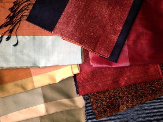 Raw silk scarves from Cambodia