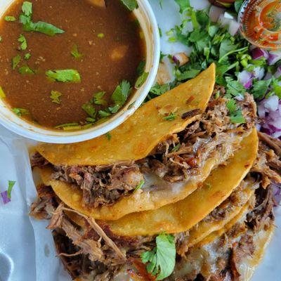 Birria Tacos on Corn Tortilla