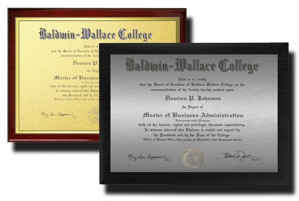 Diploma plaques. Don't let their diplomas yellow or become dust covered. Turn them into timeless keepsakes.