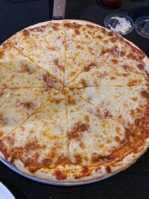 Cheese pizza, super thin, just ok