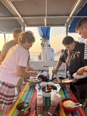 Fajitas for dinner! Grilled on the boat.