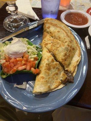 Steak quesadilla!  Delicious!