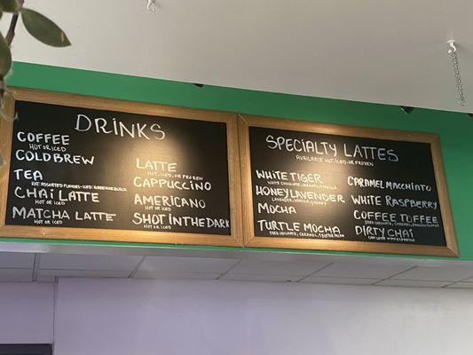 Drink menu