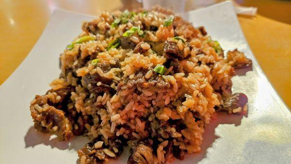 Bulgogi Fried Rice. Huge and delicious! This can last 4 meals.