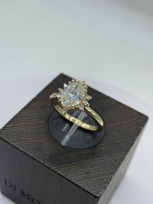 Custom made diamond engagement ring