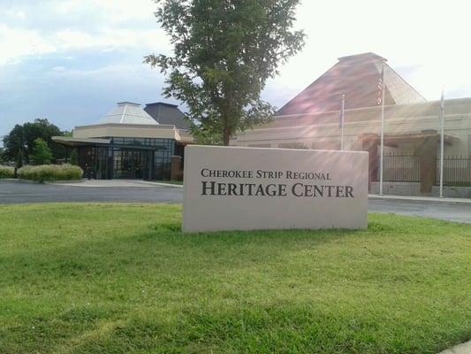 Outside the Cherokee Strip Regional Heritage Center.