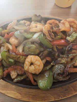 Shrimp fajitas.