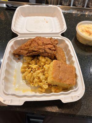 Fried chicken Mac & Cheese potato salad