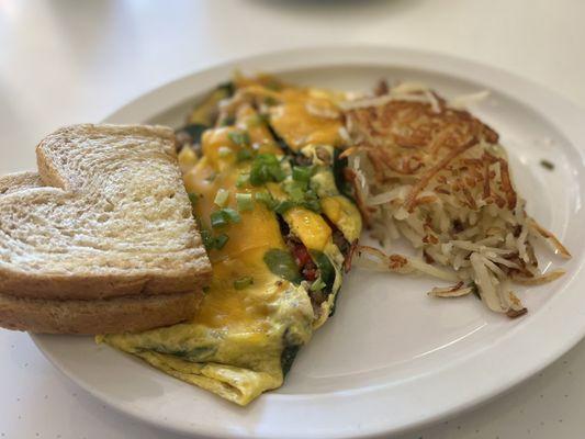 Sausage scramble with sourdough