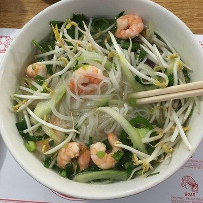 Noodle soup with shrimp