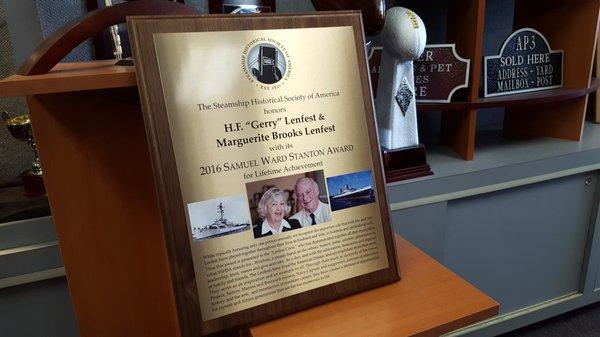 Custom Award Plaque with metal imprinted plate.