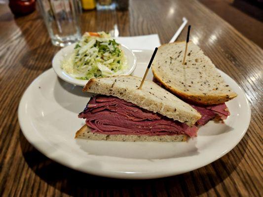 Pastrami Sandwich with Cole Slaw