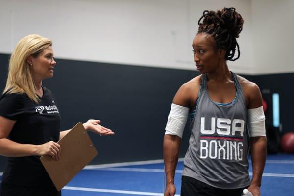 Raquel Miller (US Olympic Boxer) training at Velocity Sports Performance San Diego