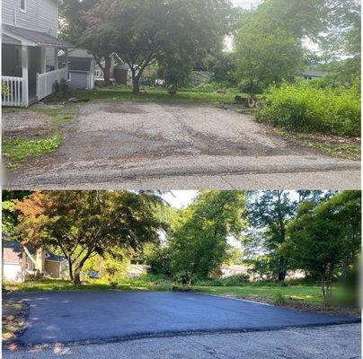 Driveway before & after