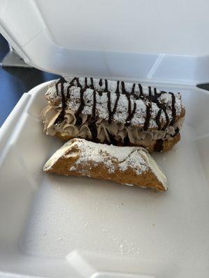 Cannoli and cream puff