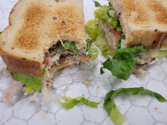 Fresh chicken salad sandwich.