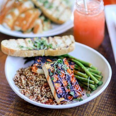 Chili Glazed Grilled Tofu Bowl IG: michellelieats