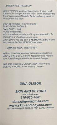 Dina the esthetician