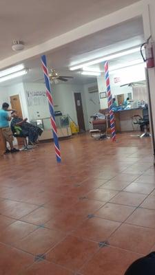 This is the inside of the barbershop.