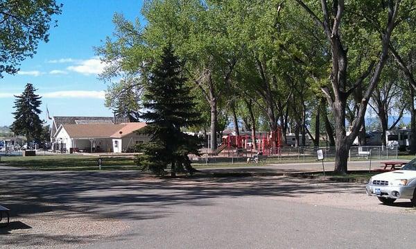 Dog run and playground.