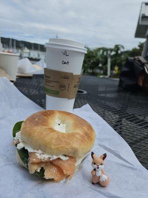 Lox bagel and vanilla latte